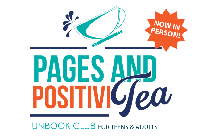 pages and positivi-tea with a teacup spilling
