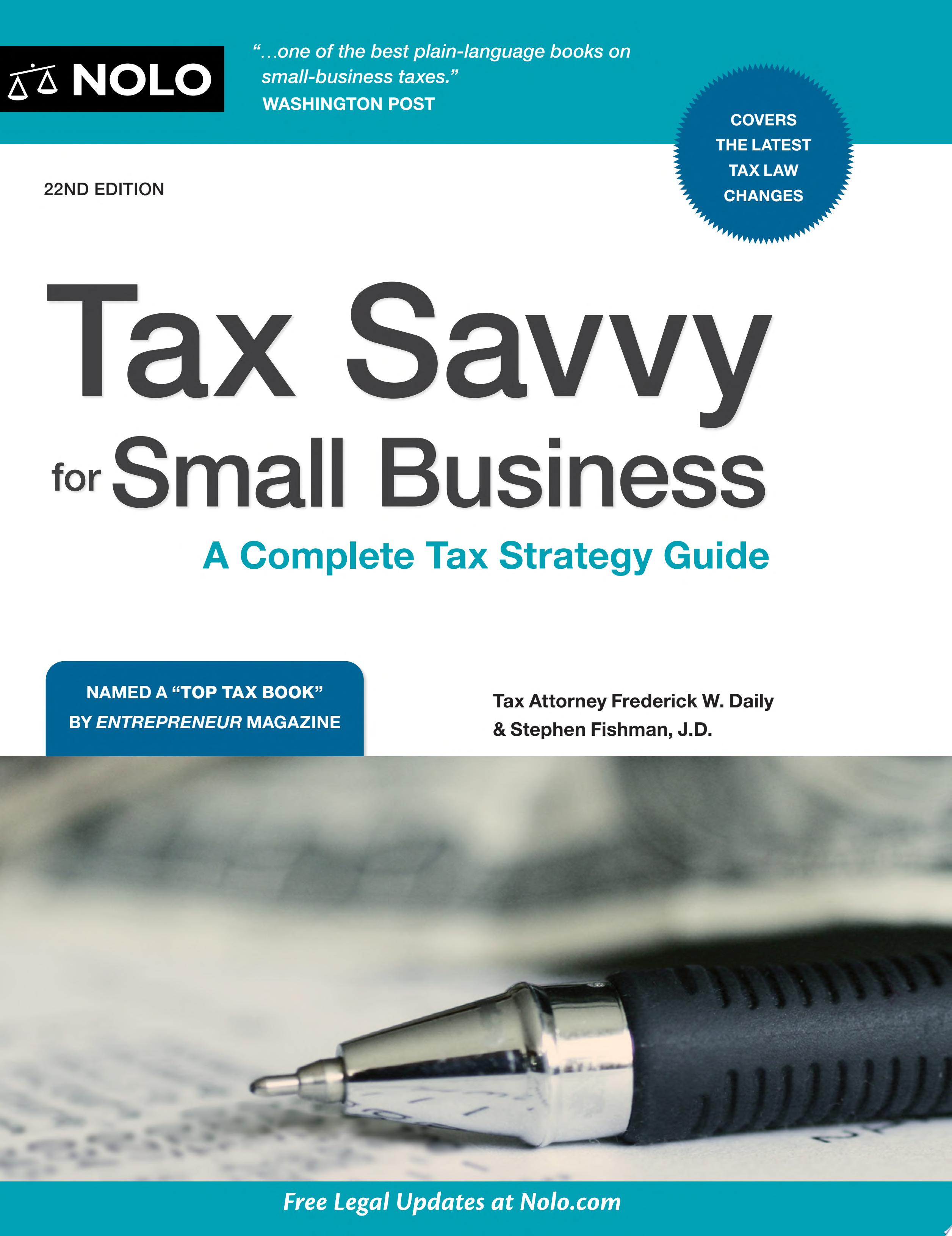 Image for "Tax Savvy for Small Business"