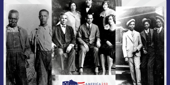 three black and white photos of african americans in casual and formal attire in the early 1900s