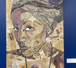 Torn paper portrait of Franco-Ivorian artist and photographer, Massogona Sylla. 