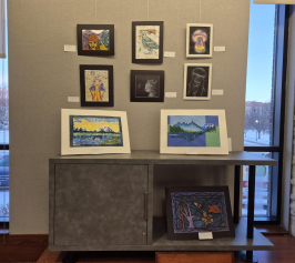 Collection of 7 pieces of 2D art created by students of the School District of Janesville.