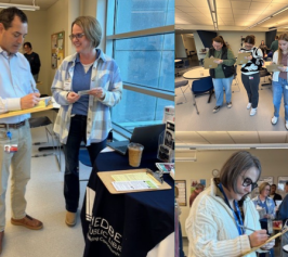 Blain's Supply employees signing up for library cards