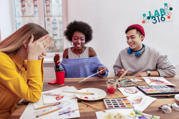 Three women crafting